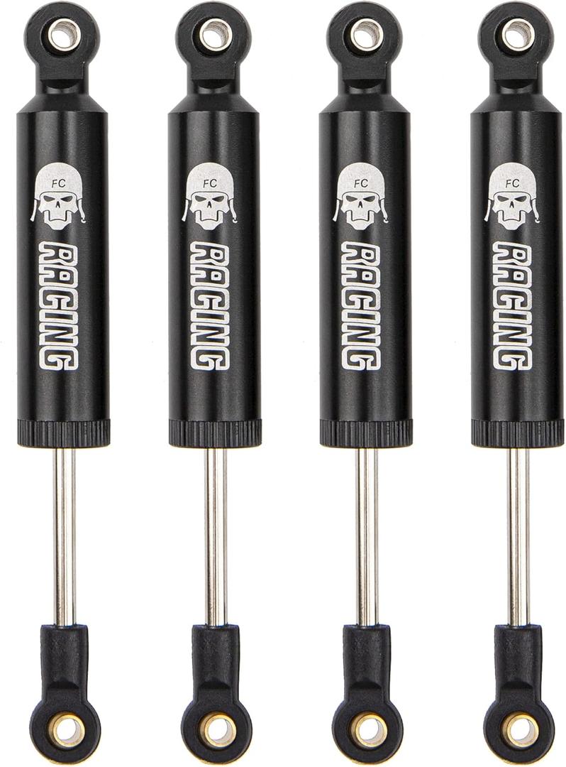 4Pcs Shock Absorber Damper Internal Spring 90mm Aluminum Alloy Shocks Compatible with Axial SCX10 90046 HSP HPI Traxxas TRX4 Redcat 1/10 RC Crawler Car (Black)