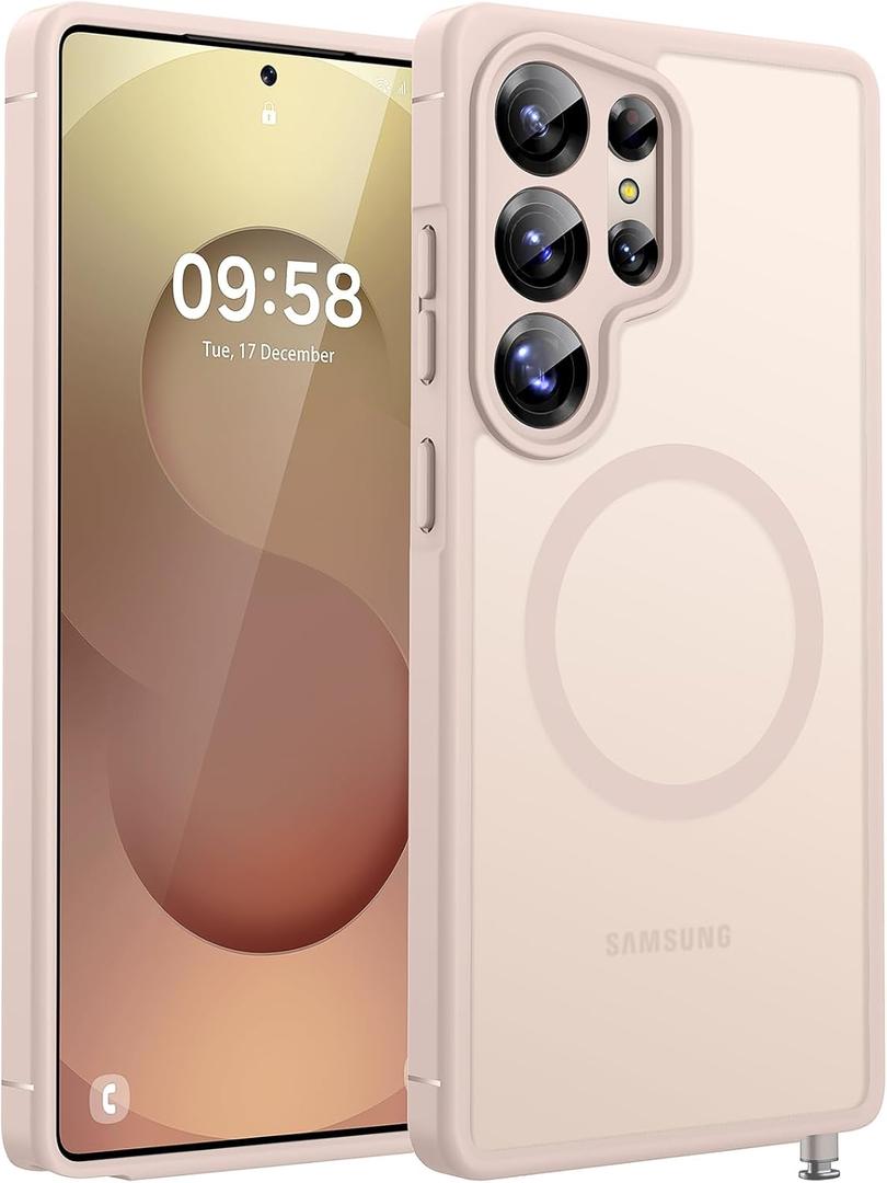 TOCOL Magnetic Only for Samsung Galaxy S25 Ultra Case, Upgraded Full Camera Protection, Compatible with Magsafe, Drop Protection, Matte Back Cover for Samsung Galaxy S25 Ultra 6.9-Inch (DesertDesert)