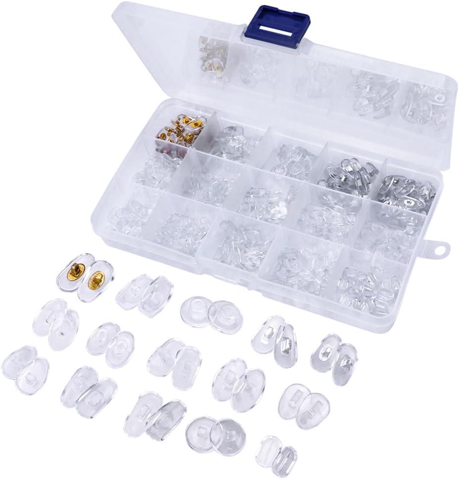 Eyeglass Nose Pads Set 150 Pairs Soft Anti-Slip Air Chamber Glasses Nose Pad Set Eyeglass Repair Kit