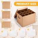 MotiMind 4 Sets Kitchen Moving Boxes with Divider and Lid Kits for Dish Glassware Wine Glass Packing with Handle Included 15 x 12 x 10 Inch Cup and Plate Box, Corrugate Dividers, 36 Foam Pouches