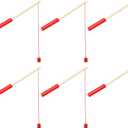 Sumind 6 Pcs Magnetic Fishing Pole Wooden Magnetic Fishing Rods with Magnet Hooks Christmas Game Toy Gifts for Birthday Party(Red,Column)