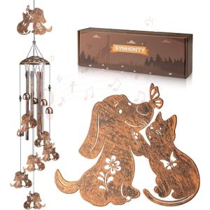 Cat Dog Wind Chimes for Outside,Gardening Gifts for cat Dog LoverWomenMenMomBirthday Party Decorations,Memorial Gifts,Wind Chimes OutdoorsIndoors,Room,Home,Wall,Garden,Patio,Yard Decor
