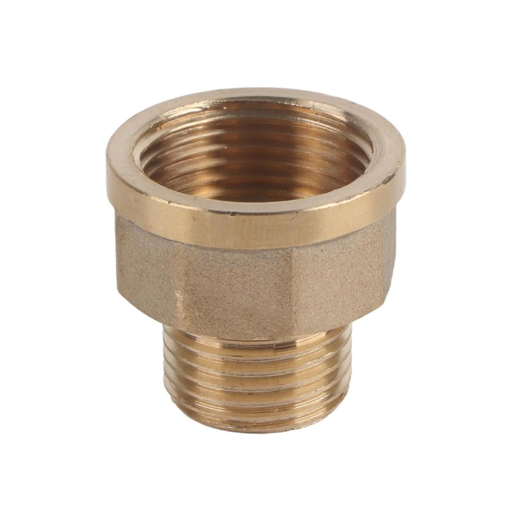 Pipe Fitting Hex Reducer Adapter, 2pc Brass Water 1/2BSPT Male to 3/4BSPT Female Thread. Made of Brass, Sanitary, Connect Firmly, Not Easy To Leak or Blowout
