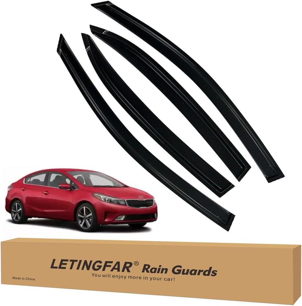 Tape-on Rain Guards for 2019-2024 Kia Forte, for 2019-2024 Kia Forte AccessoriesSide Vent Visors Shades Window Deflectors for Kia Forte