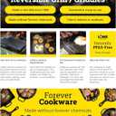 Lodge Double Play Reversible Cast Iron Grill/Griddle  DualSided with Double Burner Configuration for Eggs, Pancakes, Burgers & More  Seasoned, NonToxic Cookware  HeavyDuty Grill Pan  Black