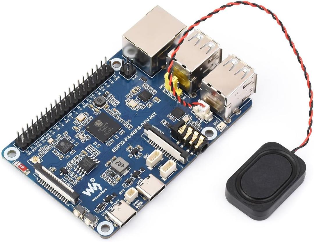 ESP32-P4-WIFI6 Dev Kit Based on ESP32-P4 and ESP32-C6, Support Wi-Fi 6 & BLE 5, Onboard MIPI-CSI, MIPI-DSI, USB 2.0 OTG, Ethernet, SDIO 3.0 TF Card Slot, PoE Module Header, Microphone