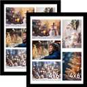 VIOLABBEY 11x14 Picture Frames 2Pack, Fit Five 4x6 Photos with Mat or One 11x14 Picture without Mat for Wall or Tabletop, Black 4x6 Picture Frame Collage with Stand