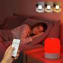 Red Light Therapy Night Light for Sleep Aid, 635nm Red Light for Sleep 5-Level Dimming & 4 Lighting Tempatures Support, Rechargeable LED Bedside Night Light for Adults & Kids Bedroom