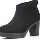 Hawkwell Women's Suede Arch Support Side Zipper Comfort Ankle Boot Chunky Block Heel Booties
Size 6