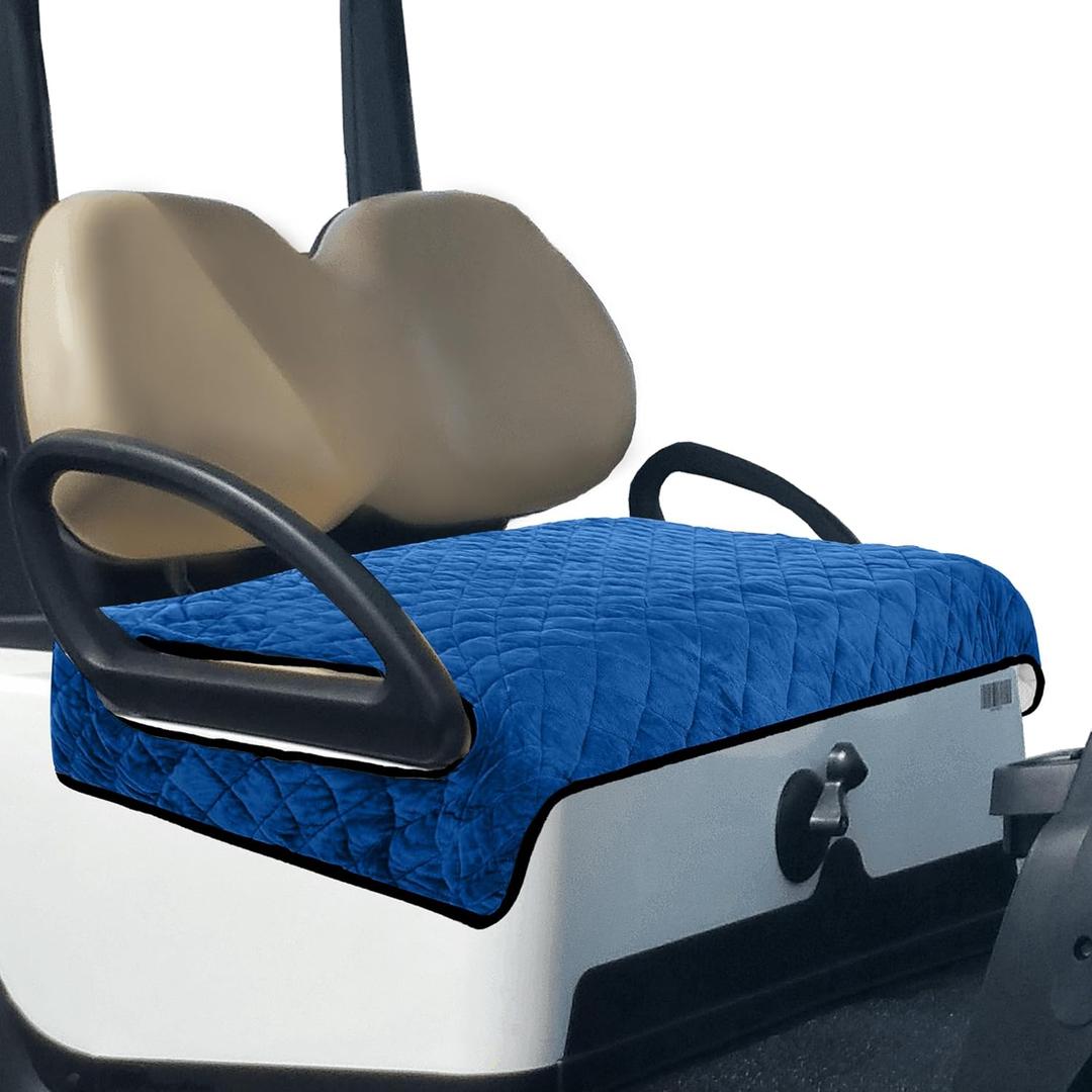Golf Cart Seat Covers,Golf Cart Seat Towel Blanket,Soft Plush Golf Cart Seat Cover Fits for EZGO, Club Car, Yamaha and More,Golf Cart Accessories,Golf Gifts for MenBlue