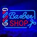 Barber Shop Neon Signs for Wall Decor, Barber Neon Lights Led Business Signs Suitable for Hair Salon Barber Art Decor Gift for Family, Friends and Boys, 16.73 * 10.4In