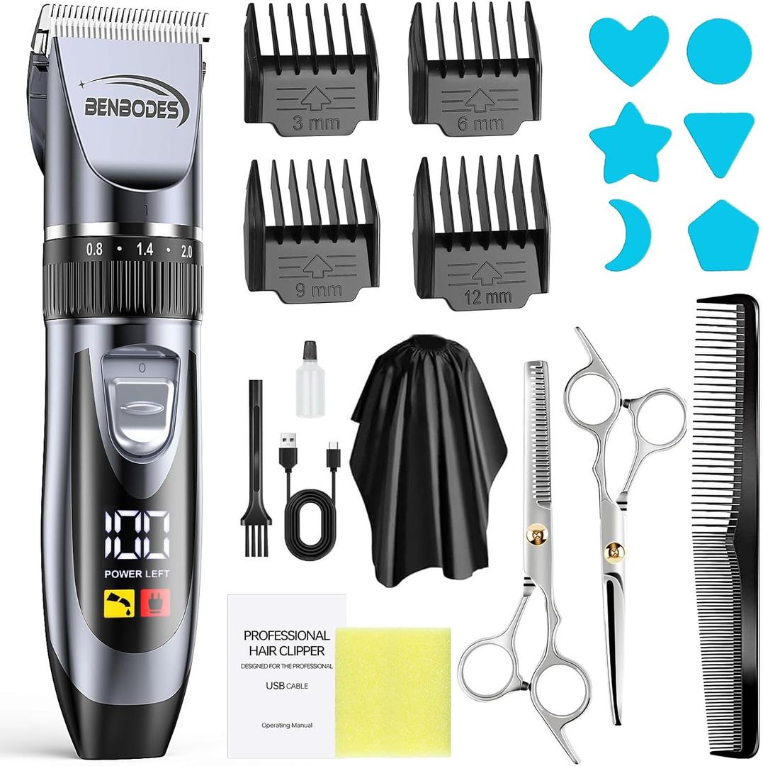 Men's Hair Clippers & Beard Trimmer Grooming KitAll-in-one Professional Hair Cutting kit,Cordless Rechargeable Hair Clipper for Men with LED Display for Men's Barbers Hair Trimmer and Body Care
