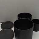 Meowell 7/6.5/6/5/4 inch Plant Pots for Small Indoor Outdoor Plants, 5 Pack Cylinder Flower Pots with Drainage Holes and Saucers, Plastic Planters for Garden Succulent House Plants, Black