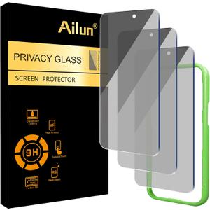Ailun 3 Pack Privacy Screen Protector for iPhone 16 Pro/iPhone 17 [6.3 inch], Anti Spy Private Tempered Glass Anti-Scratch Case Friendly
