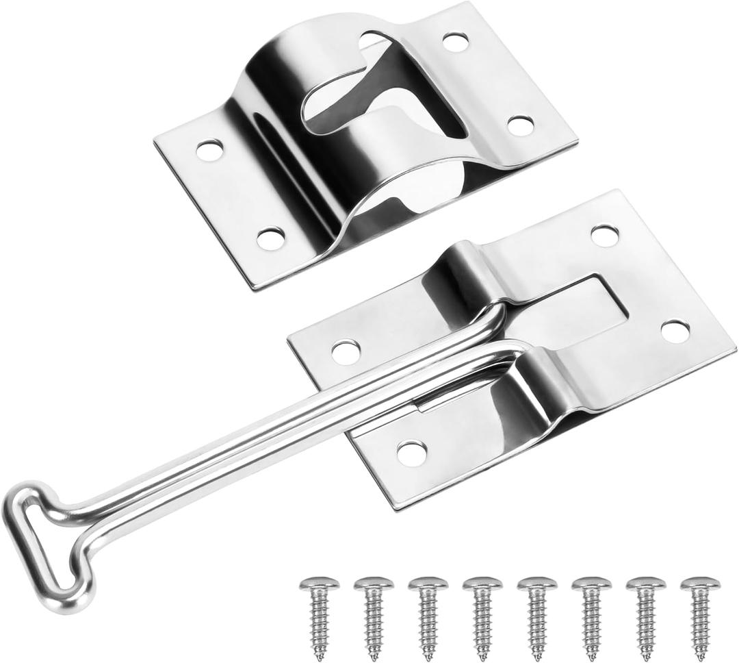 Lonffery Rv Door Latch, RV Door Holder, 304 Stainless Steel Trailer Latch, 4 inches