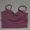 Everrysea Sports Bras for Women High Support Longline Workout Tank Tops Built in Bra Strappy Yoga Padded Crop Top Dark Purple, Large