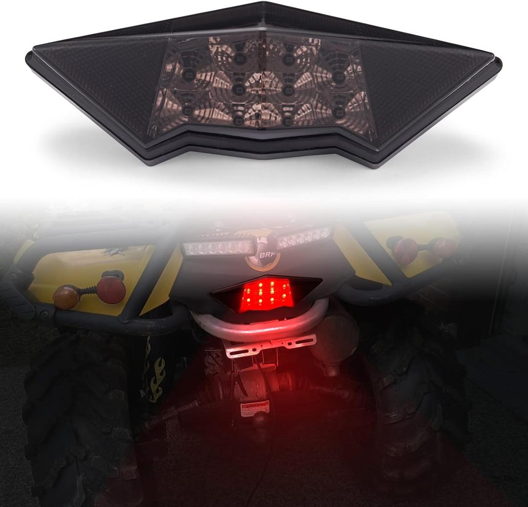 A & UTV PRO LED Tail Light for Can-Am Outlander 400 500 650 800 2008-2023, Rear Brake Stop Taillights Tail Lamps Assembly Accessories, Smoked, Replace OEM # 710001203, 1PC
