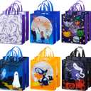 JOYIN 12PCS Halloween Large Treat Goody Tote Bags, 17 x 15 Halloween Candy Gift Bags Bulk, Goodie Snack Baggies for Kids Trick or Treating, School Classroom Gifts, Party Favor Supplies in 6 Designs