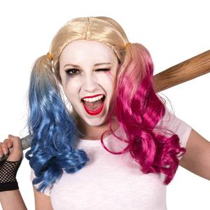 Harley Quinn Wig for Women - Harley Quinn Costume Wig - Harley Quinn Hair Costume Adult - Clown Cosplay Wigs for Women Pink and Blue Wig - Halloween Costume Dress up Apparel