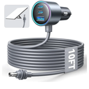 Starlink Mini Car Adapter, 10FT Starlink Mini Cable Car Charger, 12V-24V Cigarette Lighter Adapter [Stable Power Chip & 18AWG Waterproof Cable] Dual PD 45W + USB A 30W Ports for Cars, Trucks, RVs