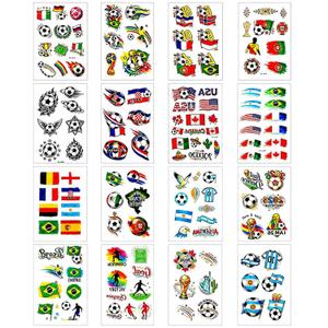 3 x World Cup Soccer Face Stickers,Temporary Tattoo Stickers for world cup 2026,Country Flag Football Fan Stickers for Game Day,Soccer Party Favors,Sports Theme Party Decorations 16 Pack