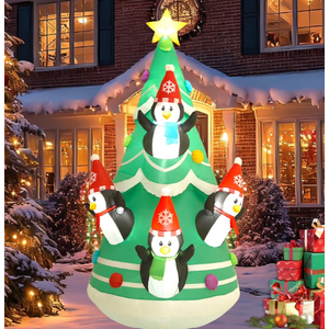 10FT Penguin Christmas Tree Christmas Outdoor Inflatable Decoration