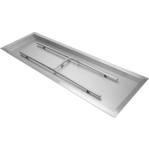 Stanbroil 48 x 14 Inch Rectangle Drop-in Fire Pit H-Burner Pan, Gas Fire Pit Insert for Outside DIY Fire Table, 304 Stainless Steel, BTU 185,000 Max