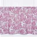 Victoria Park Toile 68-Inch-by-36 Inch Tailored Tier Curtains, Red (68"W x 36"L (Pack of 1))