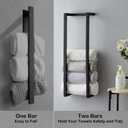 Towel Rack for Rolled Towels, Towel Rack for Bathroom,Wall Mounted Metal Bathroom Organizer, Bath Towel Holder Wall for Modern Small Space Bathroom Towel Storage (Black)