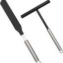 2PCS Crepe Spreader and Spatula Set, Crepe Pan Maker Batter Spreader Spatula Cake Turner Kitchen Utensils Stainless Steel Crepe Spreader Tool
