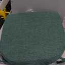IASEAHK Chair Cushions for Dining Chairs Set of 4, Non Slip Kitchen Chair Pads, 17" x 16" x 2", Indoor Dining Chair Cushions with Ties, D-Shaped Seat Cushions for Kitchen Chairs, Dark Green