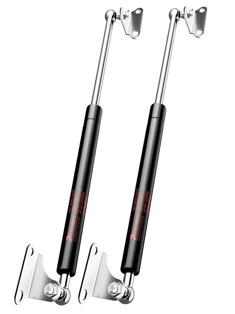 17 inch 35 lbs Gas Strut Shocks, 155 N Per Prop with L-Type Mounts for Cabinet Toy Box Toolbox Bench Trash Bin Dog Door Other Medium Equipment, ONLY FIT 28-39 LBS WEIGHTS, 2 Pack Gas Spring by PAMAGOO
