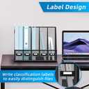 SUPEASY Desk Organizers Metal Desk Magazine File Holder with 5 Vertical Compartments Rack File Organizer for Office Desktop, Classroom, Home Workspace, Black