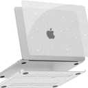 G JGOO Compatible with MacBook Air 13 inch Case 2026 2025-2022 M5 A3449 M4 A3240 M3 A3113 M2 A2681, Clear Glitter Hard Shell for MacBook Air 13.6 inch Case + Keyboard Cover +50 Pcs Laptop Sticker