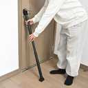 Door Security Bar Upgraded Door Stoppers Adjustable Sliding Glass Door Security Bar 2 in 1 Heavy Duty Door Jammer Sliding Patio Bar for Home, Apartment, Travel, School, Dorm (2 Pack,Black)