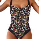 B2prity One Piece Swimsuit for Women Tummy Control Slimming Bathing Suit Push Up Ruched Swim Suit Criss Cross Swimwear Hot Pink (Pink, S)