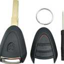 Smart Key Fob Case Shell Fits for Porsche Boxster 987 Cayman 911 997 Replacement Car Key Housing Outer Cover (3 Buttons)