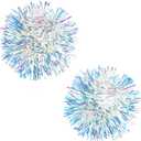 Rave Pasties Adhesive Breast Petal Pasty Holographic Fluffy Fringe Pasties Nipple Covers Rave Breast Stickers (One Size, Silver)