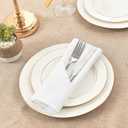 Hiasan Cloth Napkins Set of 6, 18 x 18 Inch, Washable White Dinner Napkins with Hemmed Edges for Restaurant, Wedding and Holiday