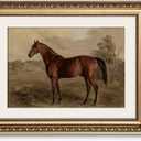 ARPEOTCY Vintage Gold Framed Horse Wall Art, Bedroom Bathroom Living Room Classic Horse Picture Wall Decor, Canvas Prints, Antique Picture Frame Rustic Paintings Home Farmhouse Decor, 11x14 Inch