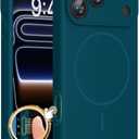 Miracase Magnetic for iPhone 17 Pro Max Case, [Soft Anti-Scratch Microfiber Lining], Compatible with MagSafe, Liquid Silicone Case Shockproof Drop Protection Phone Case for 17 ProMax, Teal