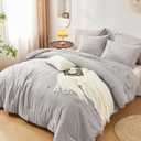 DECMAY Twin Comforter Set with Sheets, 5 Pieces Twin Comforter Set, Cationic Dyeing Bed in a Bag Bedding Set with Comforter, Flat Sheet, Fitted Sheet, Pillowcase and Pillow Sham (Twin, Grey) | twin comforter set, twin bedding set, twin bed set