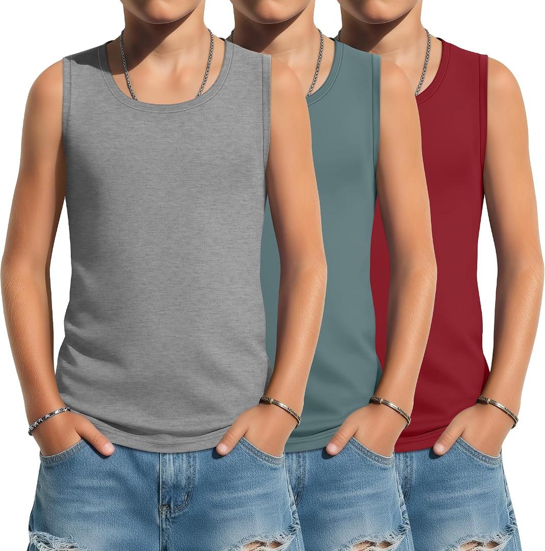 2 x Oakgarden 3 Pack Boys Tank Tops