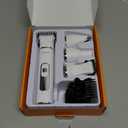 oneisall 4 in 1 Dog Grooming Kit with LCD Display, Dog Hair Trimmer for Paw Nail Grinder, Rechargeable Cordless Low Noise IPX7 Waterproof Pet Clippers (White)