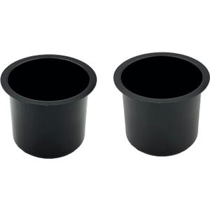 SEETOOOGAMES Jumbo Aluminum Drop-in Poker Table Cup Holder Insert (Pack of 2) (Black)