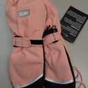MCTi Kids Mittens Waterproof Winter Ski Warm Sherpa Lined Long Cuff with String (3X-Small, Cloud Pink)