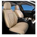 Coverado Front Seat Covers, Luxury Faux Leather Waterproof Seat Cover, Beige Car Seat Protector, Car Seat Cover Front Seats, Automotive Seat Covers Universal Fit for Most Cars (Front, Beige)