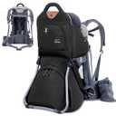 Wipha Baby Backpack Carrier, Toddler Carrier with Canopy, Adjustable and Safe Hiking Backpack for Baby, Black