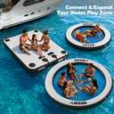 AWSUM Inflatable Water Hammock, Round Floating Ring with Mesh Circle Floating Hammock for Adults, Large Heavy Duty Pool Floats for Oceans Lake River Beach 8 FT 800 lbs