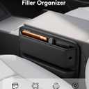 2 Pack Car Seat Gap Filler, Leather Seat Gap Organizer with Sun Visor Organizer, Front Seat Storage for Phone, Sunglasses, Cards and Keys, Fits Most Cars SUVs and Trucks